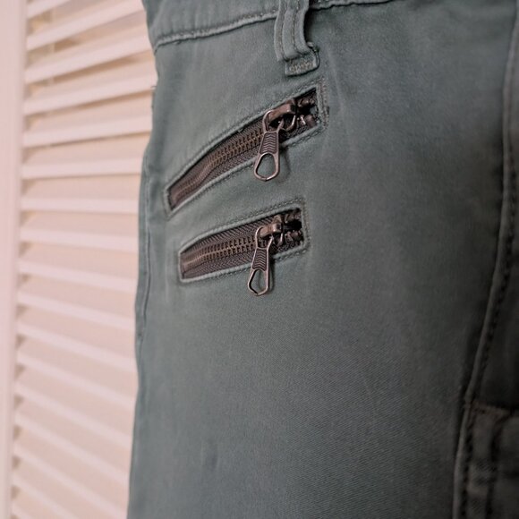 Joe's Jeans Rocker Skinny Mid-Rise Eucalyptus Green Zip Pockets Size 29 EUC - Picture 3 of 9